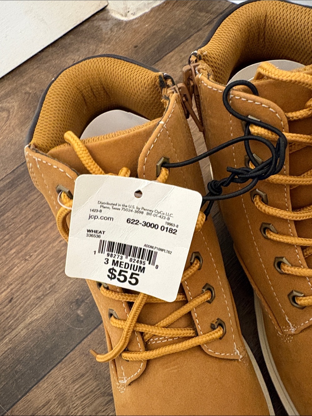 NWT Thereabouts Honey Tan Lace-Up Side Zipper Ankle Boots Size 3 - Picture 4 of 12